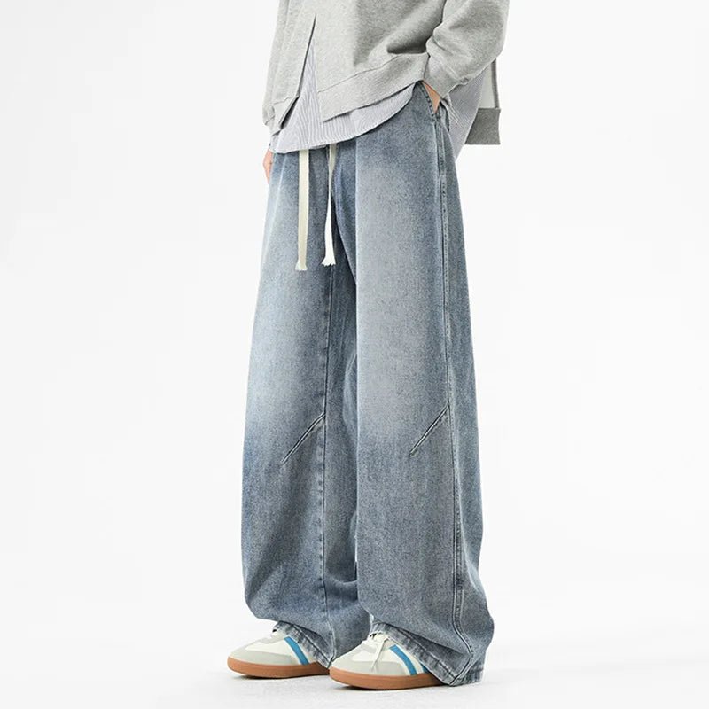 2025 New Streetwear Baggy Jeans for Men Korean Fashion Wide Leg Straight Denim Pants Male Elastic Waist Classic Y2K Blue Jean - 𝐝𝐮𝐯𝐥𝐚𝐬𝐡𝐨𝐩.𝐜𝐨𝐦