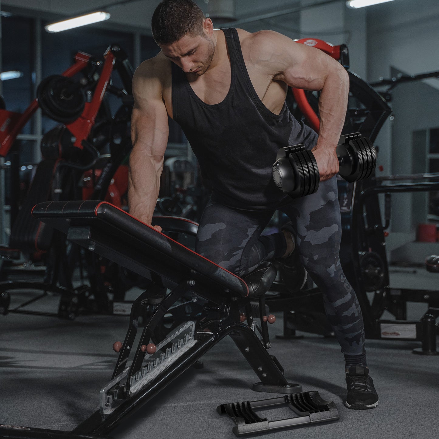 Ganteră reglabilă din oțel și plastic de 22,5 kg