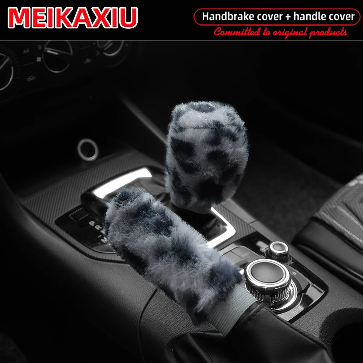2pcs artificial rabbit fur printed leopard pattern car handbrake lever cover gearshift lever cover manual transmission for women - 𝐝𝐮𝐯𝐥𝐚𝐬𝐡𝐨𝐩.𝐜𝐨𝐦