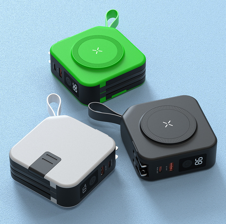 Five in one magnetic wireless power bank 22.5W portable power bank 10000mAh travel charger