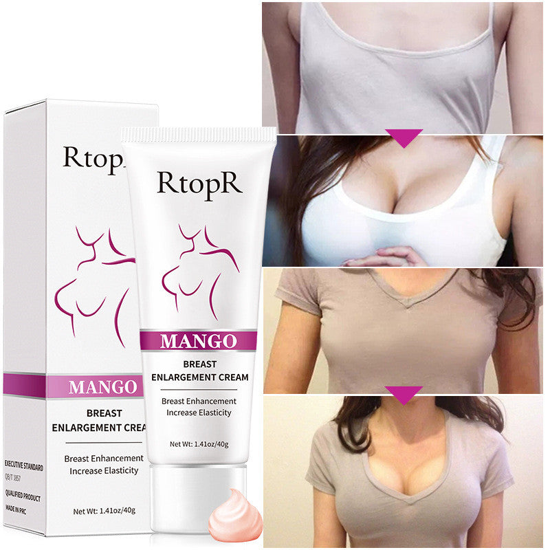 Crème pour seins Mango pour femmes, massage, tube de 40g, texture douce et hydratante, idéal pour soin de la peau.