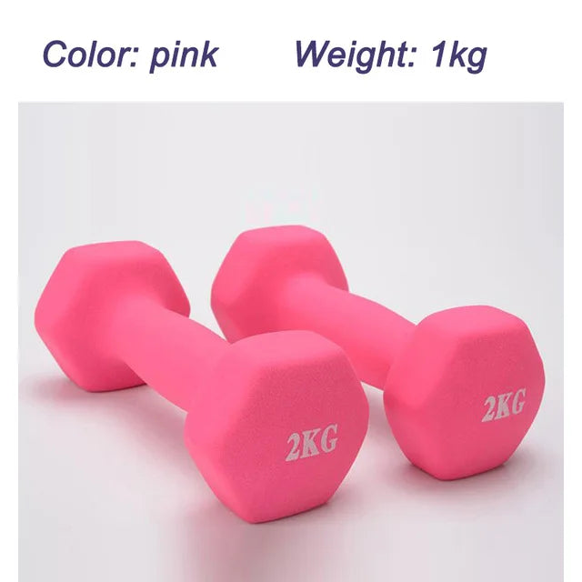 1kg women's dumbbell professional bones home fitness sports equipment weight loss multicolour plastic dip