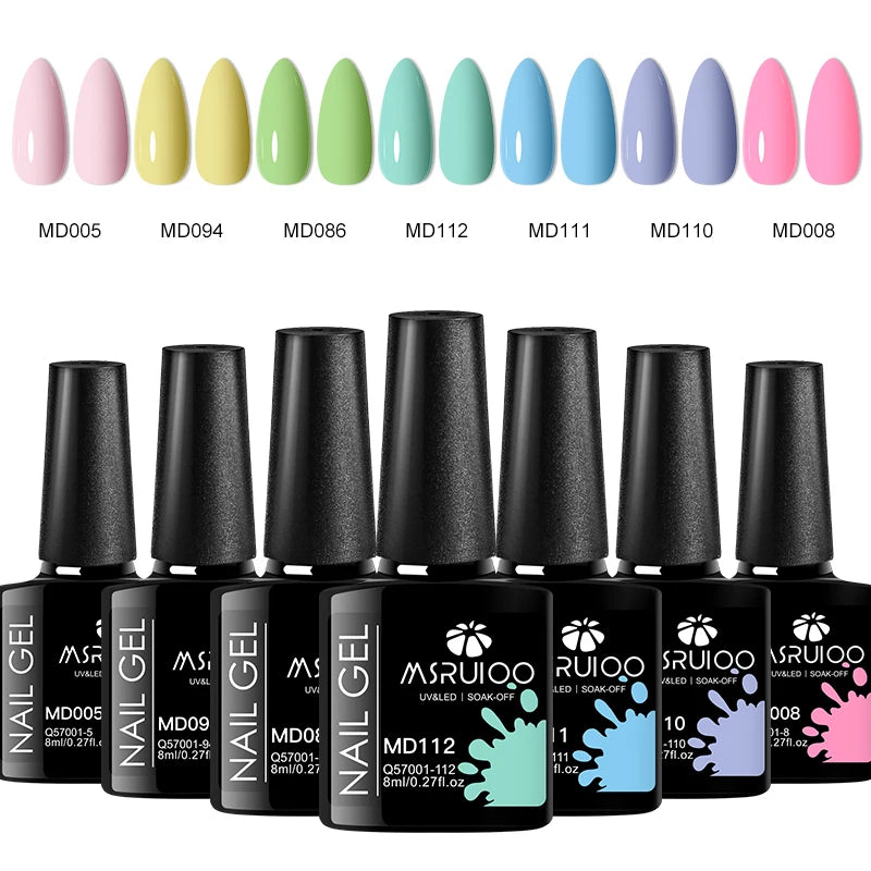 Set de 7 ojă gel pentru unghii, design DIY pentru unghii, toate pentru decorare, gel UV Soak Off, manichiură de lungă durată, pictură gel, kituri de vernis