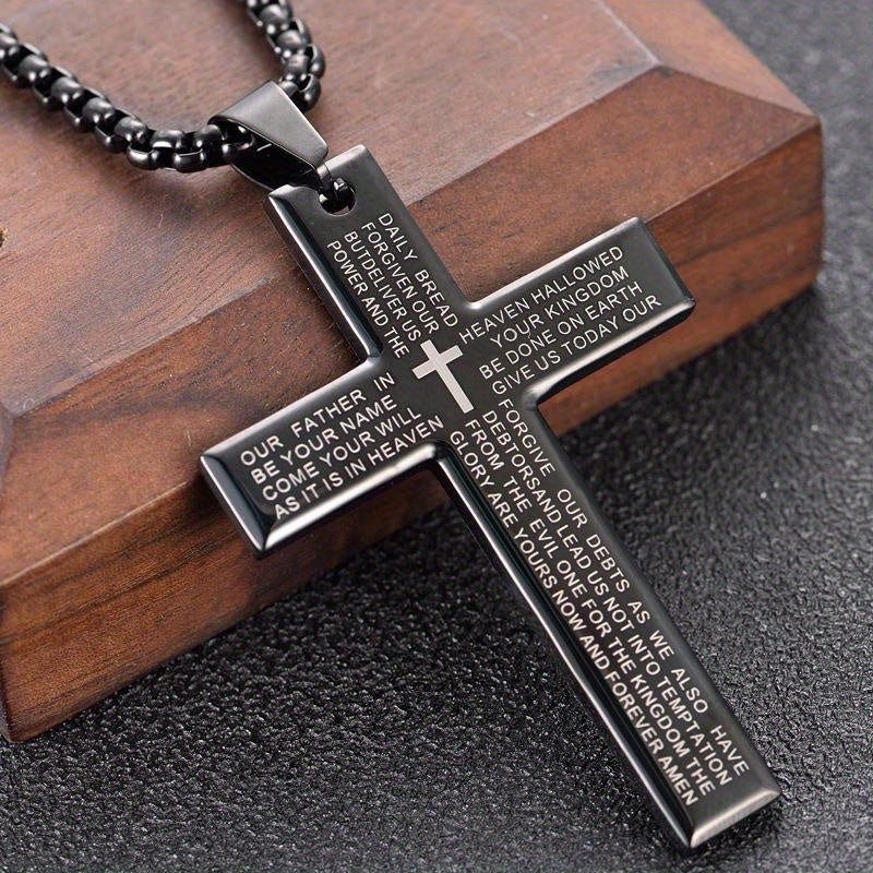 Easter Cross Verse Pendant Necklace Men's Trendy Women's Necklace For Men, father's day gift - 𝐝𝐮𝐯𝐥𝐚𝐬𝐡𝐨𝐩.𝐜𝐨𝐦