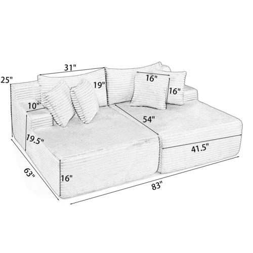 Canapea extensibilă cu două locuri, canapea comprimată, fără asamblare