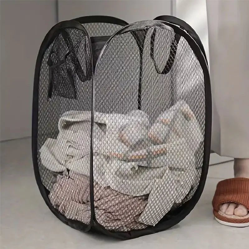 Mesh Pop - up Laundry Basket, Laundry Basket, Foldable Dirty Clothes Storage Basket, Large Capacity Storage Basket - 𝐝𝐮𝐯𝐥𝐚𝐬𝐡𝐨𝐩.𝐜𝐨𝐦