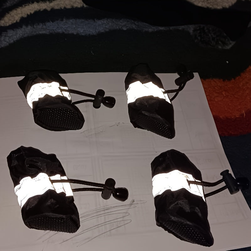 4 buc încălțăminte rezistentă la apă pentru câini de talie mică - Protejați labele animalului dvs. de companie și mențineți-le uscate