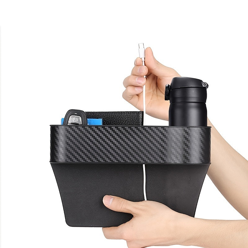 1 Stück Autositz-Lückenfüller-Organizer, multifunktionaler Autositz-Schlüsselhalter, Ablagefach mit Getränkehalter für Beifahrer- und Fahrersitzseite