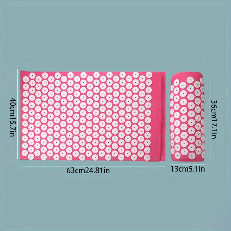 Set 3 buc pernă + pernă + sac de pânză pernă de masaj și pernă, folosite pentru relaxarea mușchilor spatelui și gâtului. Saltea de masaj cu puncte de acupunctură saltea de yoga (negru)