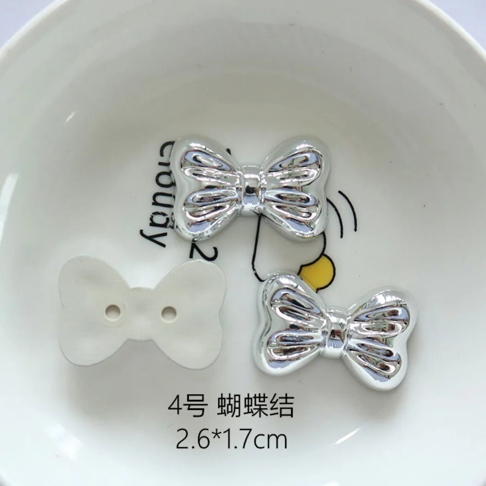 10pcs Cute Cartoon Kawaii silver heart butterfly bow Series Flat Back Resin DIY Scrapbooking Cabochons Decoration Accessories - 𝐝𝐮𝐯𝐥𝐚𝐬𝐡𝐨𝐩.𝐜𝐨𝐦