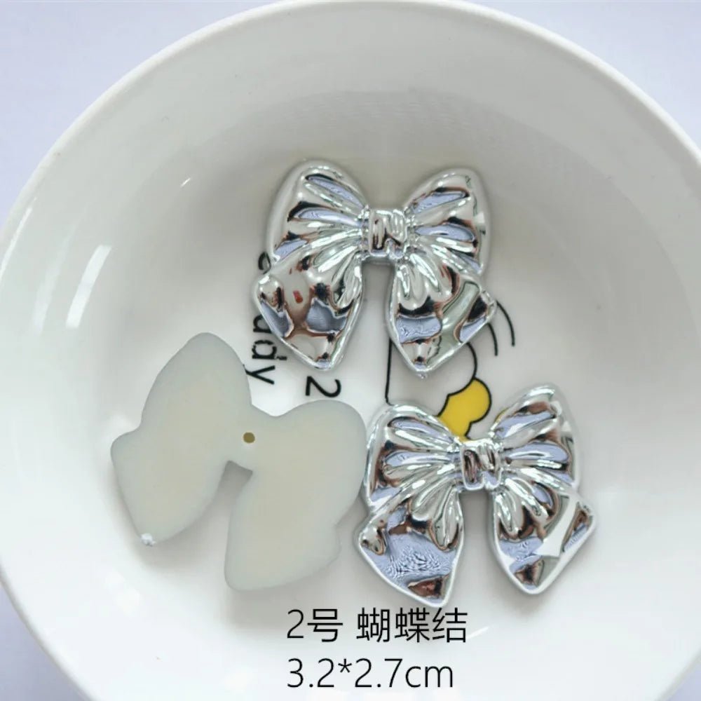 10pcs Cute Cartoon Kawaii silver heart butterfly bow Series Flat Back Resin DIY Scrapbooking Cabochons Decoration Accessories - 𝐝𝐮𝐯𝐥𝐚𝐬𝐡𝐨𝐩.𝐜𝐨𝐦