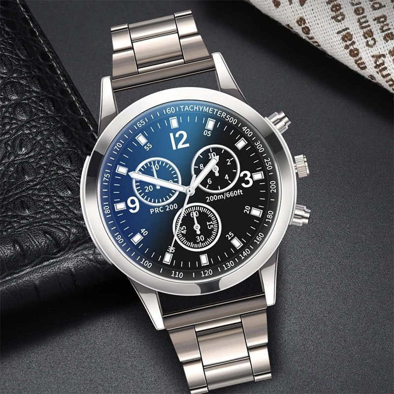 1/2PCS Men Business Watches Fashion Men's Steel Band Quartz Watch with Bracelet（Box not Included） - 𝐝𝐮𝐯𝐥𝐚𝐬𝐡𝐨𝐩.𝐜𝐨𝐦