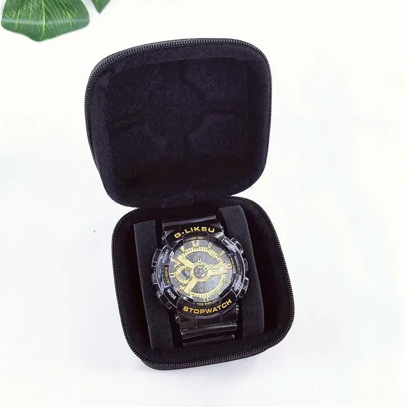 1pc 2 Card Position Hard Shell Watch Storage Box, Travel Storage Bag, Hard Shell, Portable Anti - pressure, Ideal choice for Gifts - 𝐝𝐮𝐯𝐥𝐚𝐬𝐡𝐨𝐩.𝐜𝐨𝐦