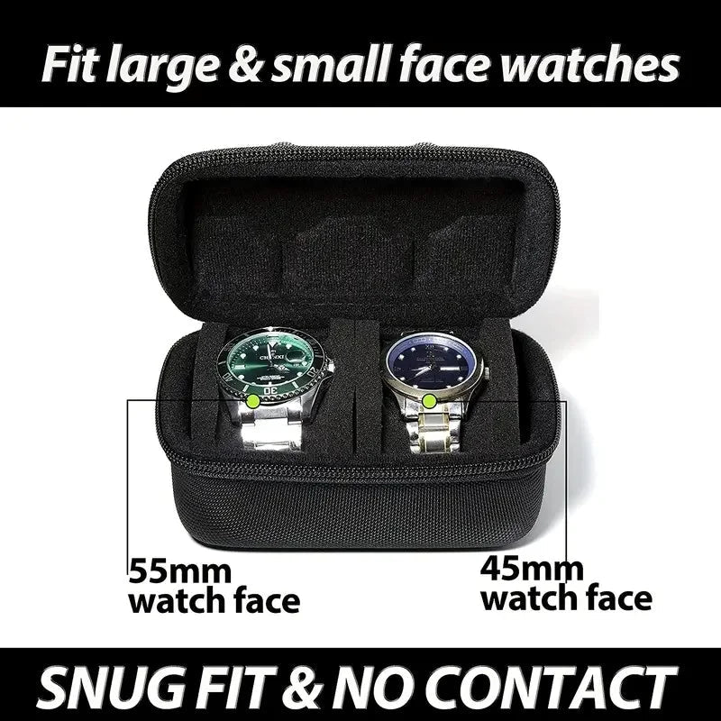 1pc 2 Card Position Hard Shell Watch Storage Box, Travel Storage Bag, Hard Shell, Portable Anti - pressure, Ideal choice for Gifts - 𝐝𝐮𝐯𝐥𝐚𝐬𝐡𝐨𝐩.𝐜𝐨𝐦