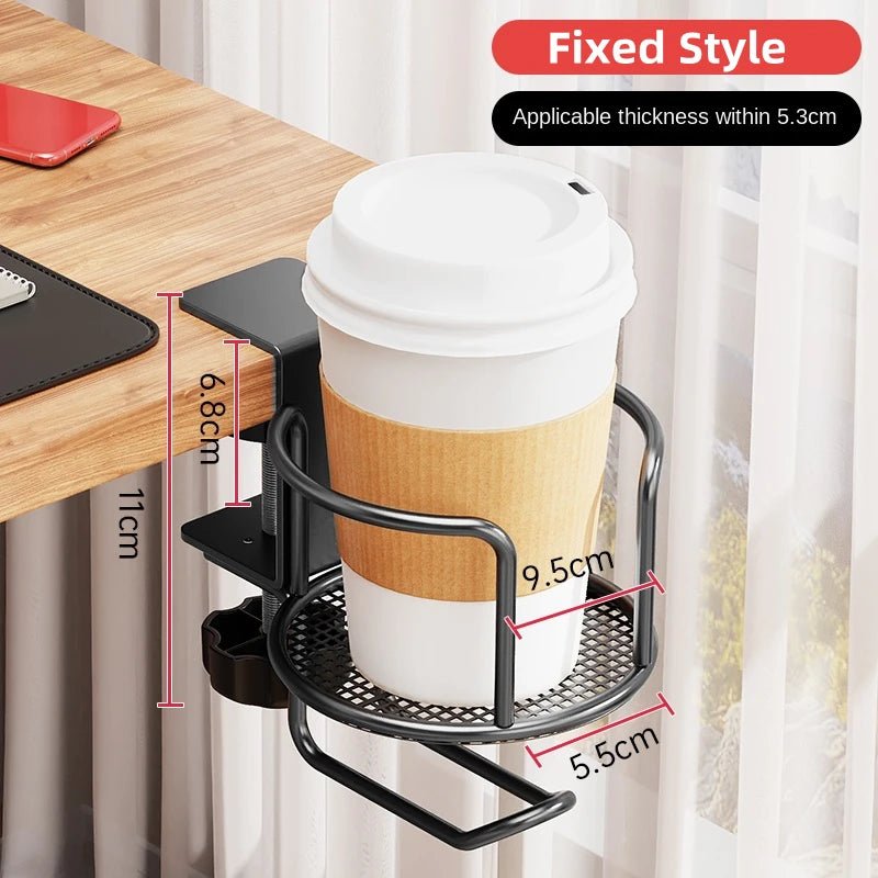 2 in 1 No Drill Desk Cup Holder Adjustable Upgraded Arm Clamp Stand 360 Degree Rotating Table Edge Clamp Anti - Fall Cup Holder - 𝐝𝐮𝐯𝐥𝐚𝐬𝐡𝐨𝐩.𝐜𝐨𝐦
