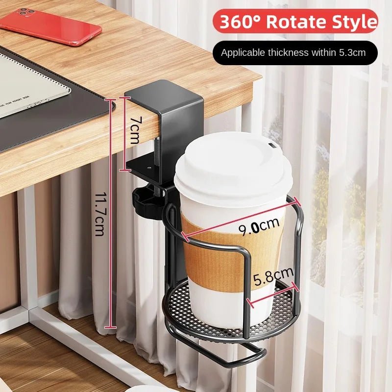 2 in 1 No Drill Desk Cup Holder Adjustable Upgraded Arm Clamp Stand 360 Degree Rotating Table Edge Clamp Anti - Fall Cup Holder - 𝐝𝐮𝐯𝐥𝐚𝐬𝐡𝐨𝐩.𝐜𝐨𝐦