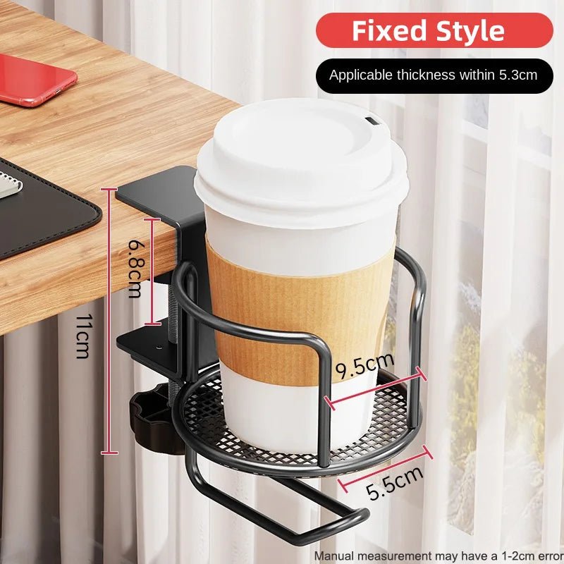2 in 1 No Drill Desk Cup Holder Adjustable Upgraded Arm Clamp Stand 360 Degree Rotating Table Edge Clamp Anti - Fall Cup Holder - 𝐝𝐮𝐯𝐥𝐚𝐬𝐡𝐨𝐩.𝐜𝐨𝐦