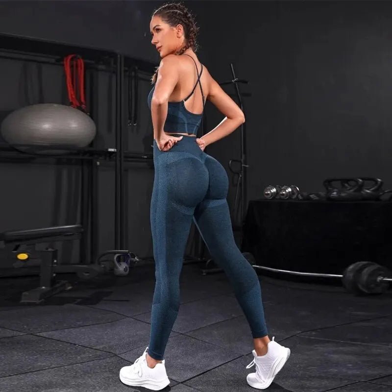 2 Pieces Women's Tracksuit Seamless Yoga Set Workout Sportswear Gym Clothing High Waist Leggings Fitness Sports Suits - 𝐝𝐮𝐯𝐥𝐚𝐬𝐡𝐨𝐩.𝐜𝐨𝐦
