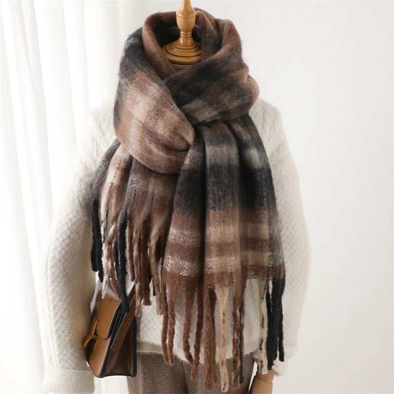 2025 Winter Thick Warm Scarf Women Cashmere Shawl and Wraps Pashmina Neckerchief Bufanda Female Rainbow Hairy Tessel Echarpe New - 𝐝𝐮𝐯𝐥𝐚𝐬𝐡𝐨𝐩.𝐜𝐨𝐦
