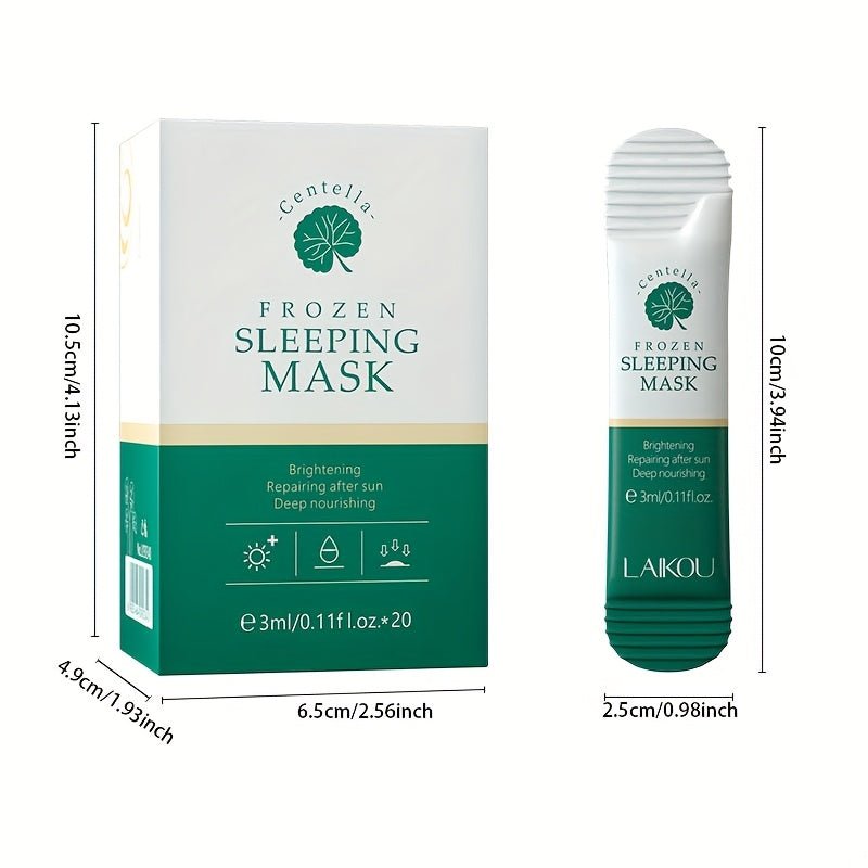 20pcs Centella Asiatica Moisturizing & Firming Sleeping Mask - Hydrating, Fragrance - Free, Hypoallergenic, Plant - Based Formula for All Light Beige Types, Unisex Adult Skincare, Skincare Routine, Sleek Packaging, Natural Ingred - 𝐝𝐮𝐯𝐥𝐚𝐬𝐡𝐨𝐩.𝐜𝐨𝐦