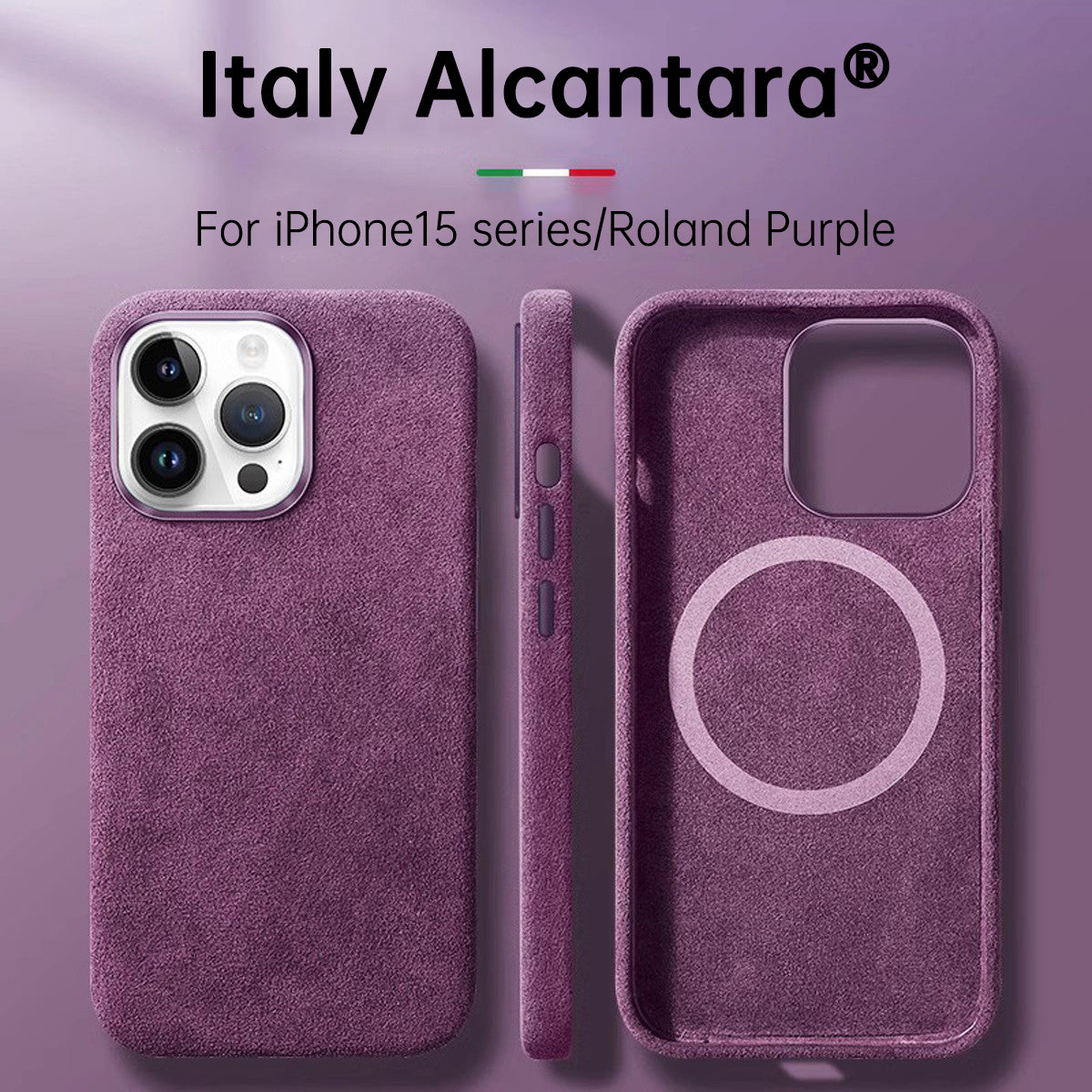 Carcasă din Alcantara italiană pentru iPhone 15 Pro Max, din piele business, pentru iPhone 13 Pro Max, cu magneți