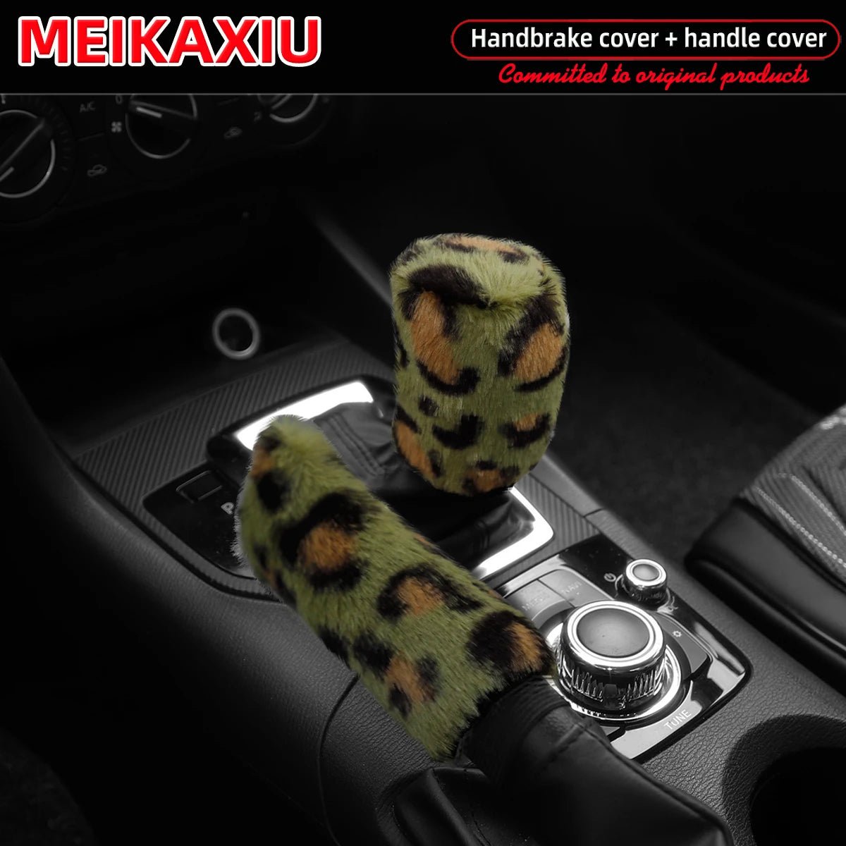 2pcs artificial rabbit fur printed leopard pattern car handbrake lever cover gearshift lever cover manual transmission for women - 𝐝𝐮𝐯𝐥𝐚𝐬𝐡𝐨𝐩.𝐜𝐨𝐦