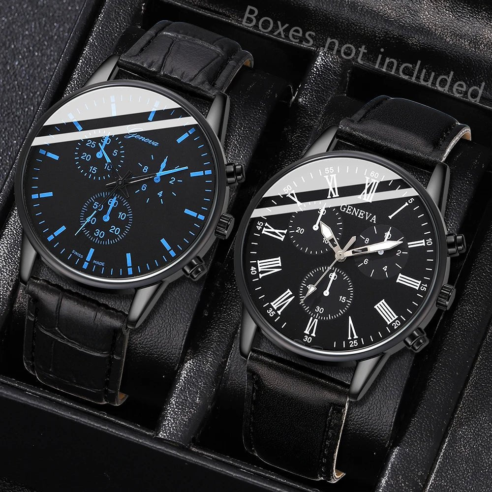 2PCS Set Couple Fashion Casual Leather Watches Ladies Simple Dial Quartz Wristwatches Dress Clock Montre Femme - 𝐝𝐮𝐯𝐥𝐚𝐬𝐡𝐨𝐩.𝐜𝐨𝐦