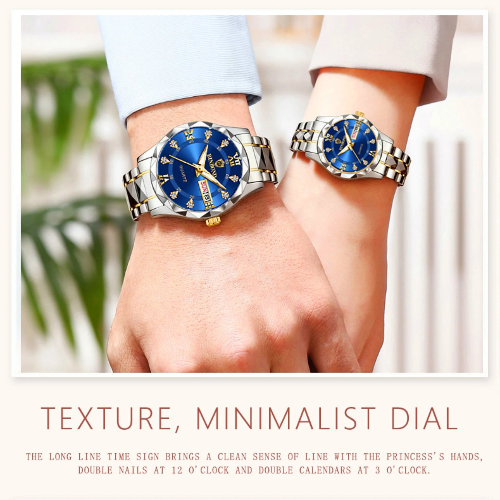 2pcs/set Couple Watches 30M Waterproof Fashion Valentine's Day Gift Stainless Steel Crystal Watch Men Women Quartz Watch 2521 - 𝐝𝐮𝐯𝐥𝐚𝐬𝐡𝐨𝐩.𝐜𝐨𝐦