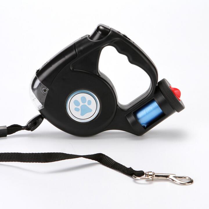 4.5M LED Flashlight Extendable Retractable Pet Dog Leash Lead with Garbage Bag - 𝐝𝐮𝐯𝐥𝐚𝐬𝐡𝐨𝐩.𝐜𝐨𝐦