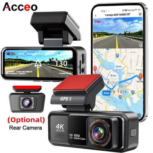 4K Dash Cam Built - in WiFi GPS HD Night Vision Driving Recorder Loop Recording Support APP Control 24H Parking Monitoring - 𝐝𝐮𝐯𝐥𝐚𝐬𝐡𝐨𝐩.𝐜𝐨𝐦