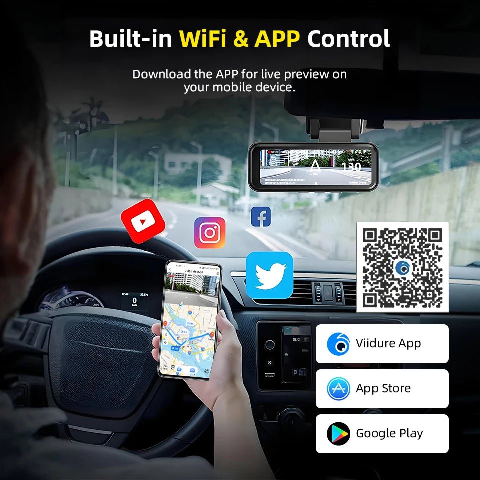 4K Dash Cam Built - in WiFi GPS HD Night Vision Driving Recorder Loop Recording Support APP Control 24H Parking Monitoring - 𝐝𝐮𝐯𝐥𝐚𝐬𝐡𝐨𝐩.𝐜𝐨𝐦