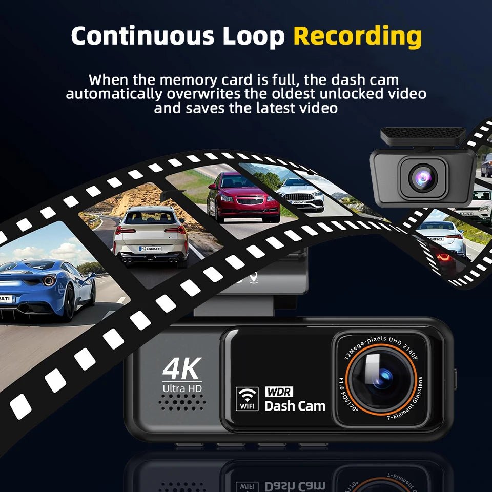 4K Dash Cam Built - in WiFi GPS HD Night Vision Driving Recorder Loop Recording Support APP Control 24H Parking Monitoring - 𝐝𝐮𝐯𝐥𝐚𝐬𝐡𝐨𝐩.𝐜𝐨𝐦