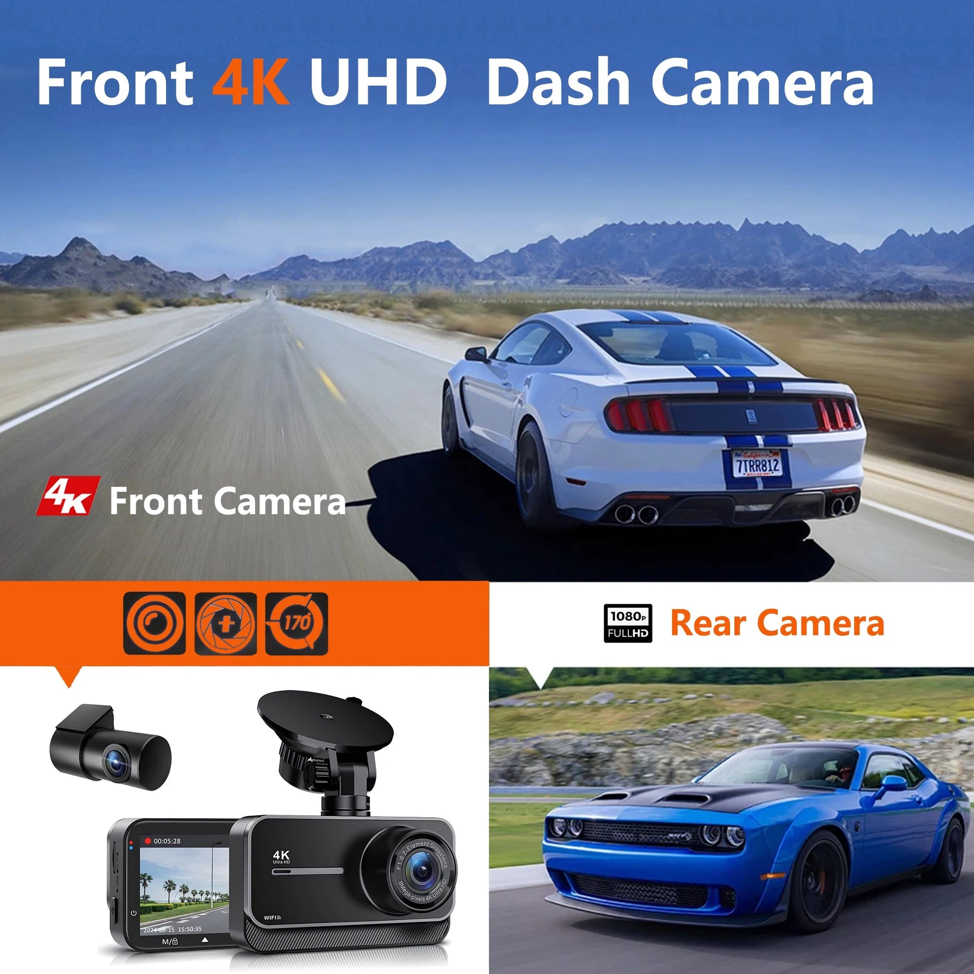 4K WiFi Dual Dash Cam Real 4K Optional rear/ cabin cam Installation 3"IPS NightVision 24H Parking Mode Dashboard Camera Recorder - 𝐝𝐮𝐯𝐥𝐚𝐬𝐡𝐨𝐩.𝐜𝐨𝐦