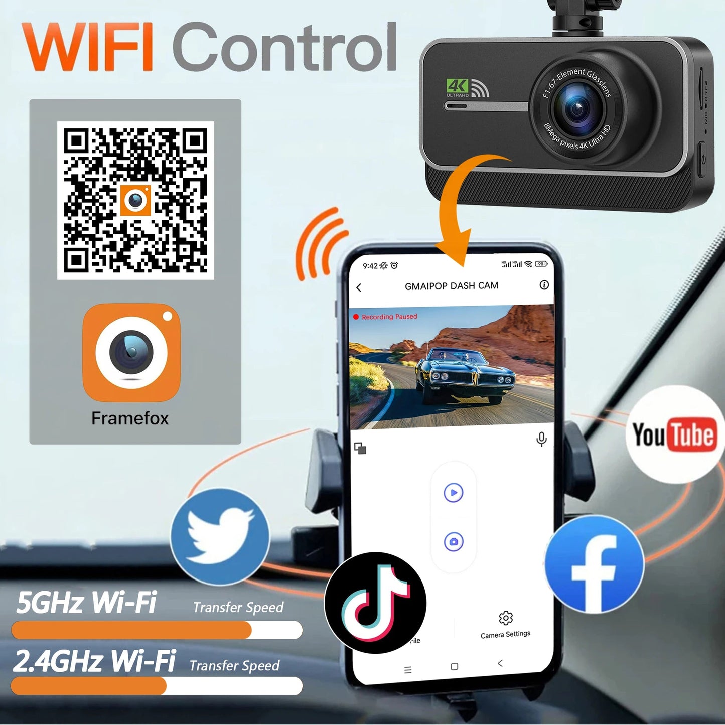 4K WiFi Dual Dash Cam Real 4K Optional rear/ cabin cam Installation 3"IPS NightVision 24H Parking Mode Dashboard Camera Recorder - 𝐝𝐮𝐯𝐥𝐚𝐬𝐡𝐨𝐩.𝐜𝐨𝐦