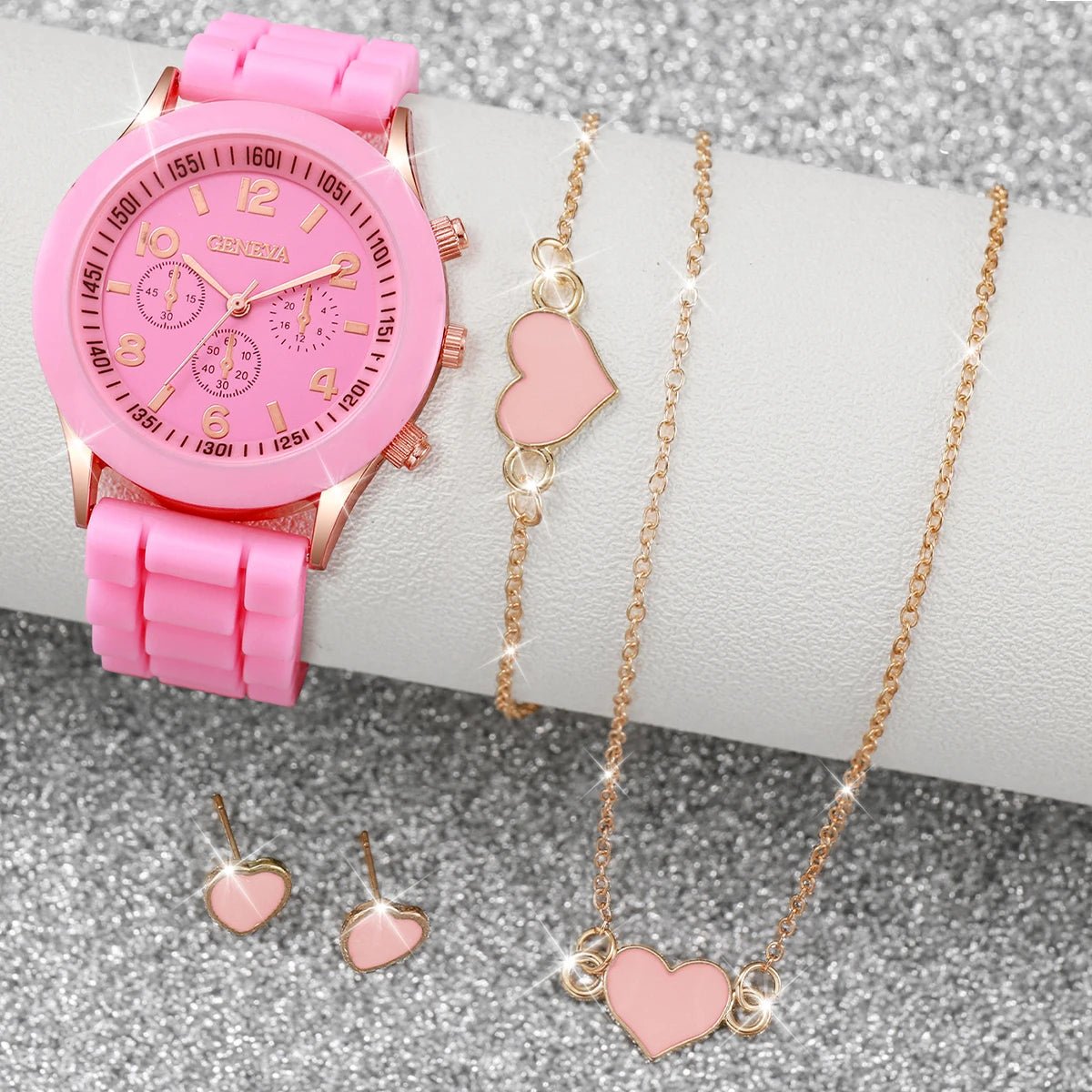 5/6PCS Women Watches Fashion Silicone Band Women Quartz Watches Jewelry Set Reloj Mujer Girls Clock Gift (Without Box) - 𝐝𝐮𝐯𝐥𝐚𝐬𝐡𝐨𝐩.𝐜𝐨𝐦