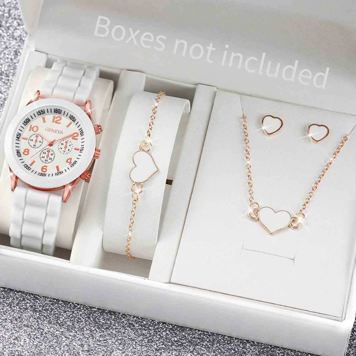 5/6PCS Women Watches Fashion Silicone Band Women Quartz Watches Jewelry Set Reloj Mujer Girls Clock Gift (Without Box) - 𝐝𝐮𝐯𝐥𝐚𝐬𝐡𝐨𝐩.𝐜𝐨𝐦