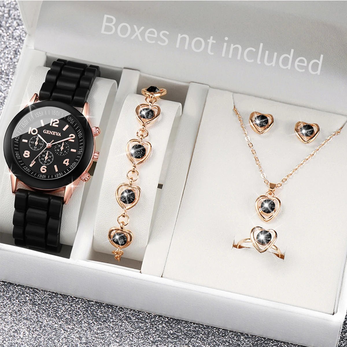 5/6PCS Women Watches Fashion Silicone Band Women Quartz Watches Jewelry Set Reloj Mujer Girls Clock Gift (Without Box) - 𝐝𝐮𝐯𝐥𝐚𝐬𝐡𝐨𝐩.𝐜𝐨𝐦