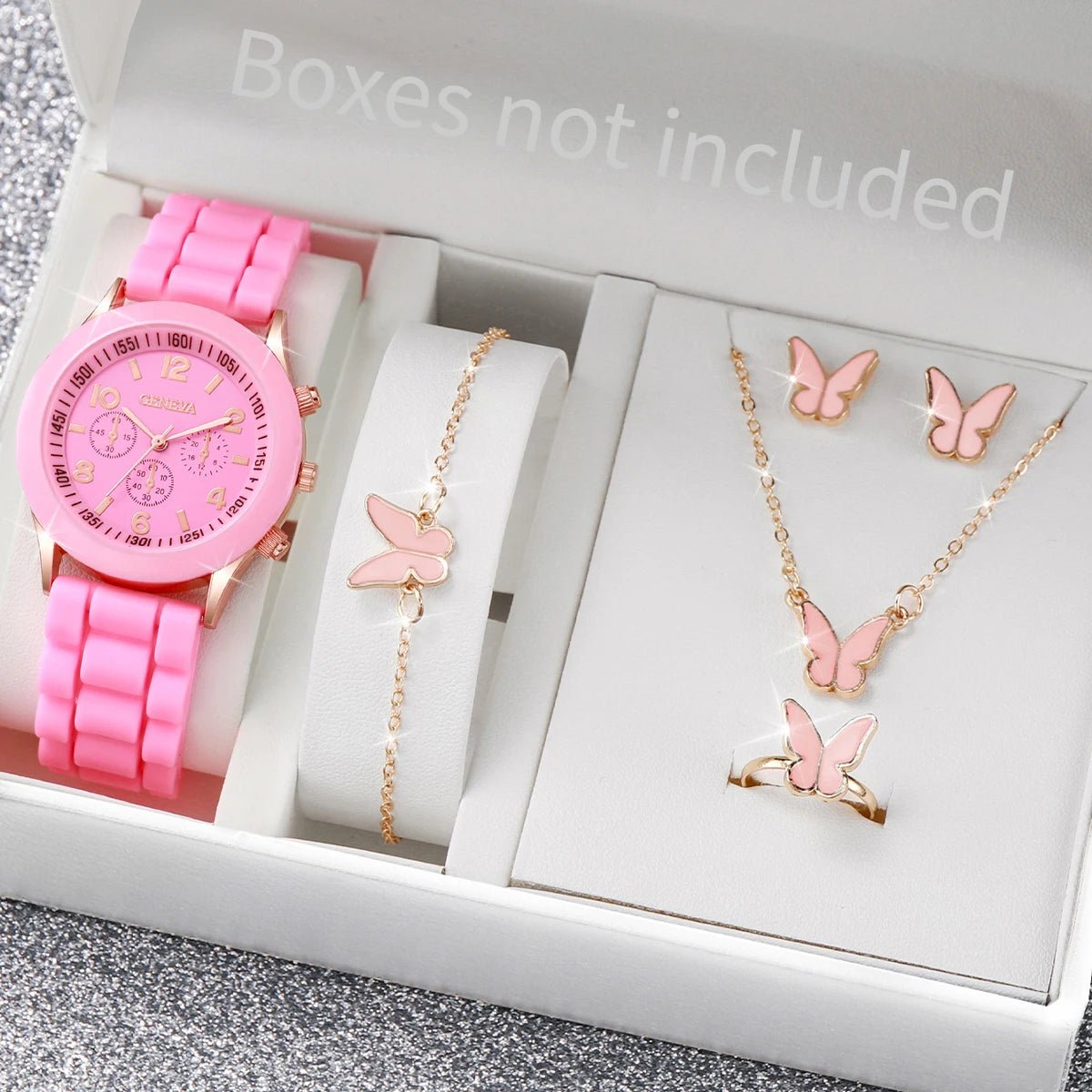 5/6PCS Women Watches Fashion Silicone Band Women Quartz Watches Jewelry Set Reloj Mujer Girls Clock Gift (Without Box) - 𝐝𝐮𝐯𝐥𝐚𝐬𝐡𝐨𝐩.𝐜𝐨𝐦