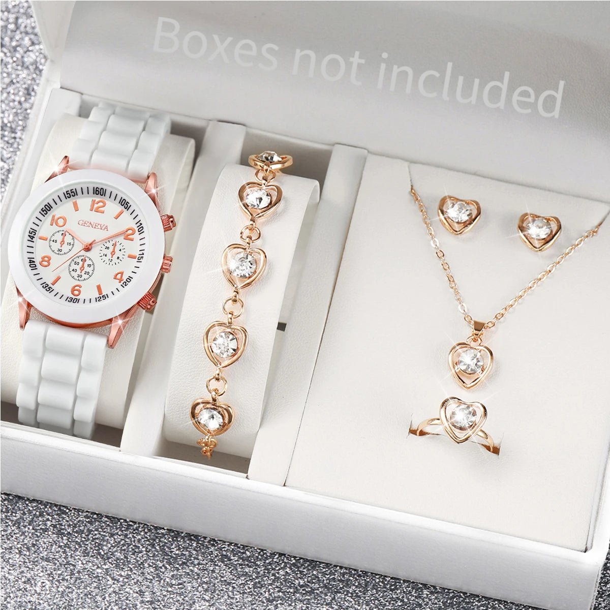 5/6PCS Women Watches Fashion Silicone Band Women Quartz Watches Jewelry Set Reloj Mujer Girls Clock Gift (Without Box) - 𝐝𝐮𝐯𝐥𝐚𝐬𝐡𝐨𝐩.𝐜𝐨𝐦