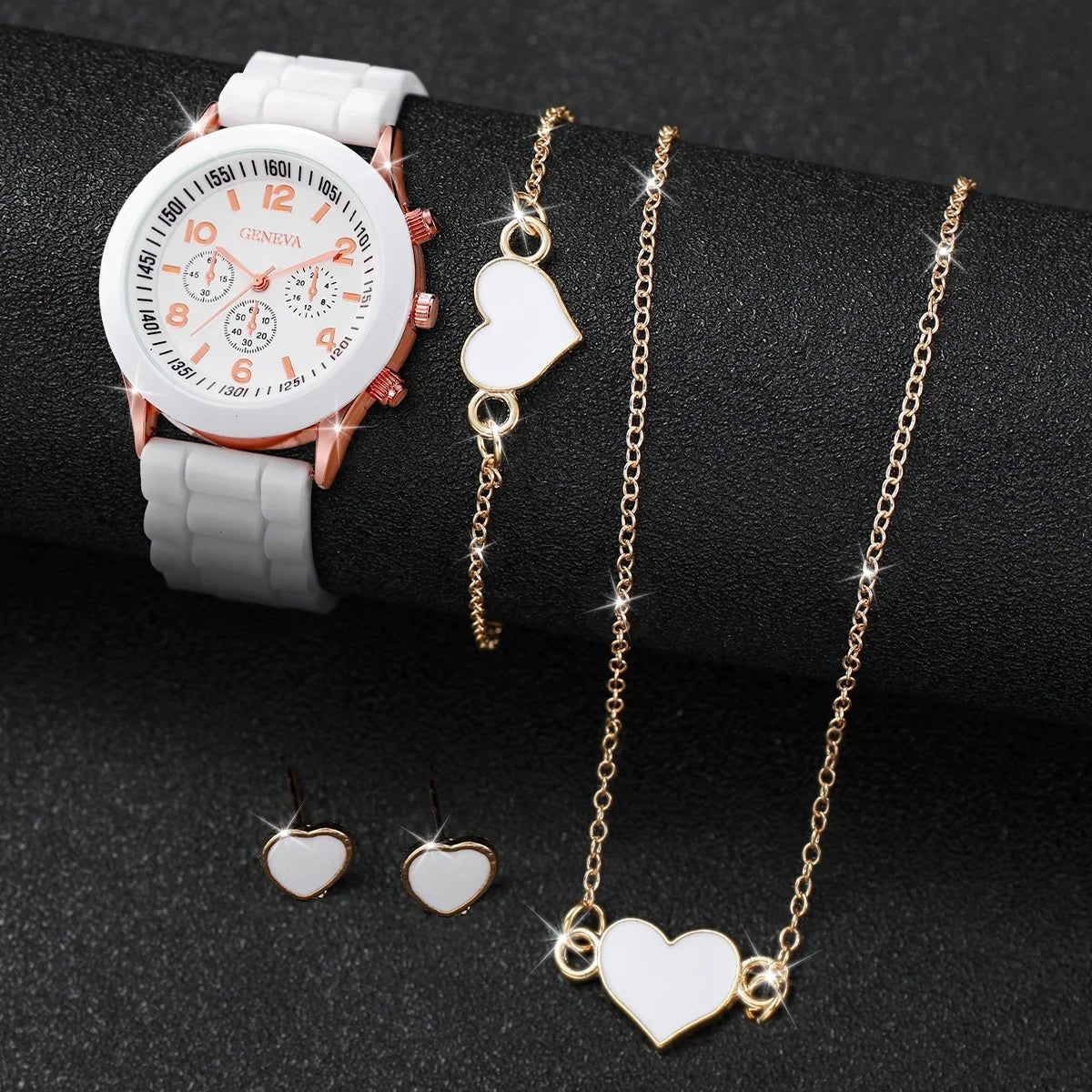 5/6PCS Women Watches Fashion Silicone Band Women Quartz Watches Jewelry Set Reloj Mujer Girls Clock Gift (Without Box) - 𝐝𝐮𝐯𝐥𝐚𝐬𝐡𝐨𝐩.𝐜𝐨𝐦