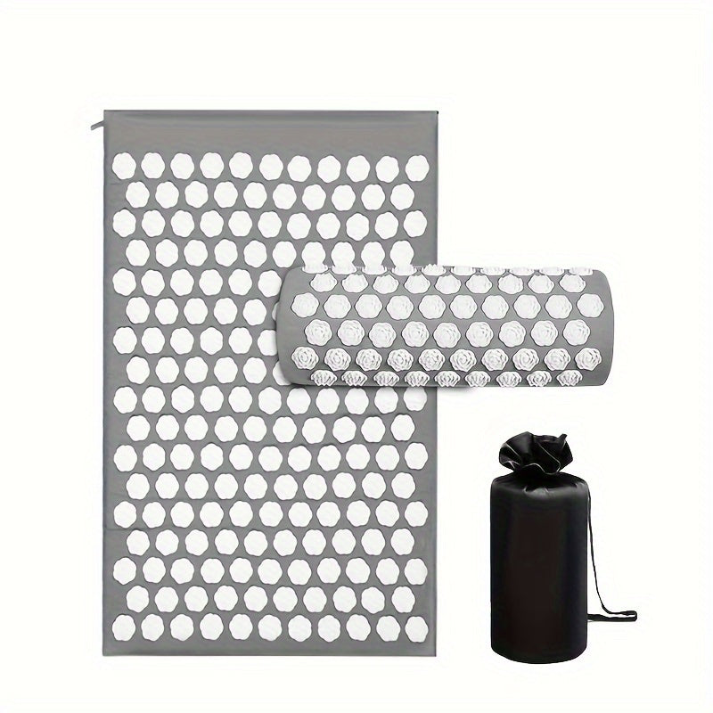 Set 3 buc pernă + pernă + sac de pânză pernă de masaj și pernă, folosite pentru relaxarea mușchilor spatelui și gâtului. Saltea de masaj cu puncte de acupunctură saltea de yoga (negru)