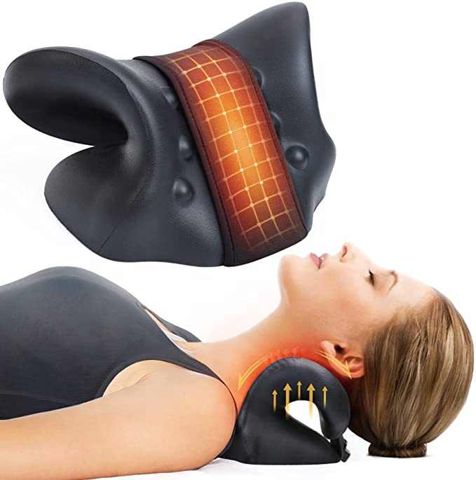 Coussin chauffant pour le cou et les épaules eprolo, relaxeur cervical avec traction pour soulager les tensions musculaires.