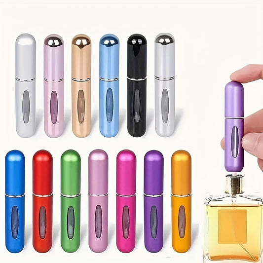 Sticlă de parfum cu pulverizator compactă și reîncărcabilă de 5 ml - perfectă pentru călătorii și mirosuri - 1/6 buc.
