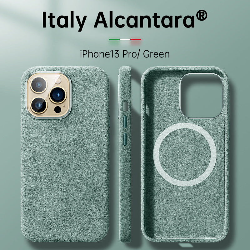 Carcasă din Alcantara italiană pentru iPhone 15 Pro Max, din piele business, pentru iPhone 13 Pro Max, cu magneți