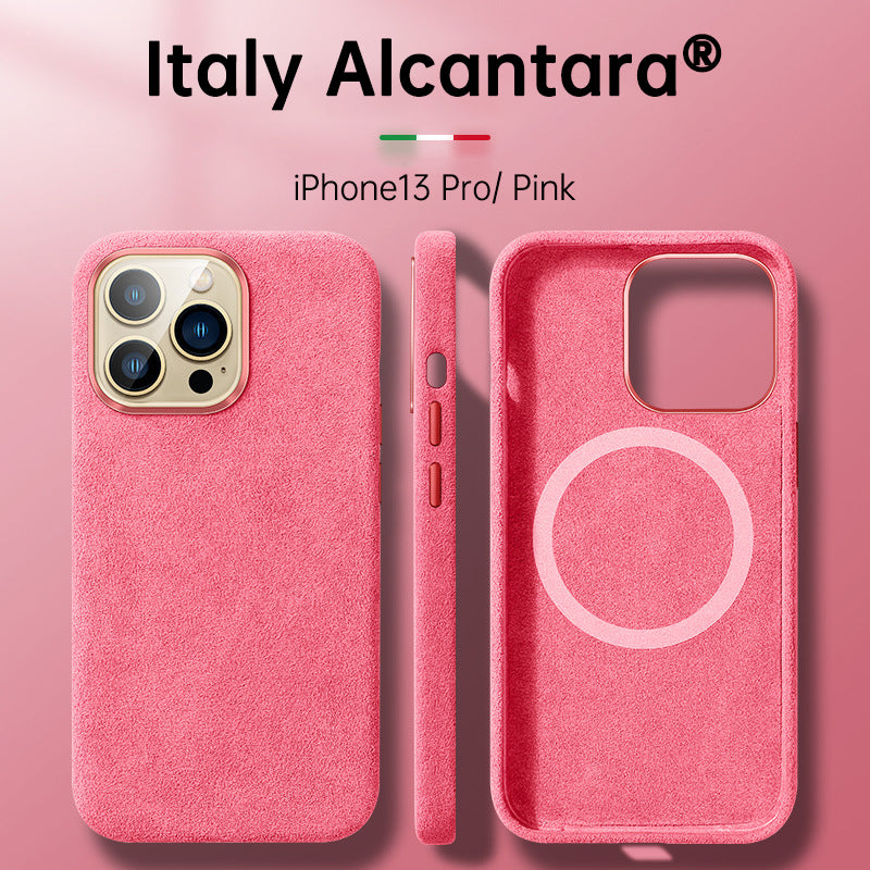 Carcasă din Alcantara italiană pentru iPhone 15 Pro Max, din piele business, pentru iPhone 13 Pro Max, cu magneți