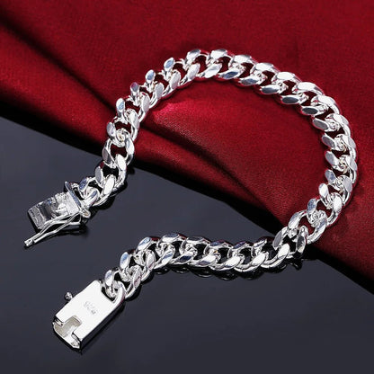 925 Sterling Silver Exquisite Solid Chain Bracelet Fashion Charm Women Men Solid Wedding Cute Simple Models Jewelry - 𝐃𝐔𝐕𝐋𝐀𝐒𝐇𝐎𝐏