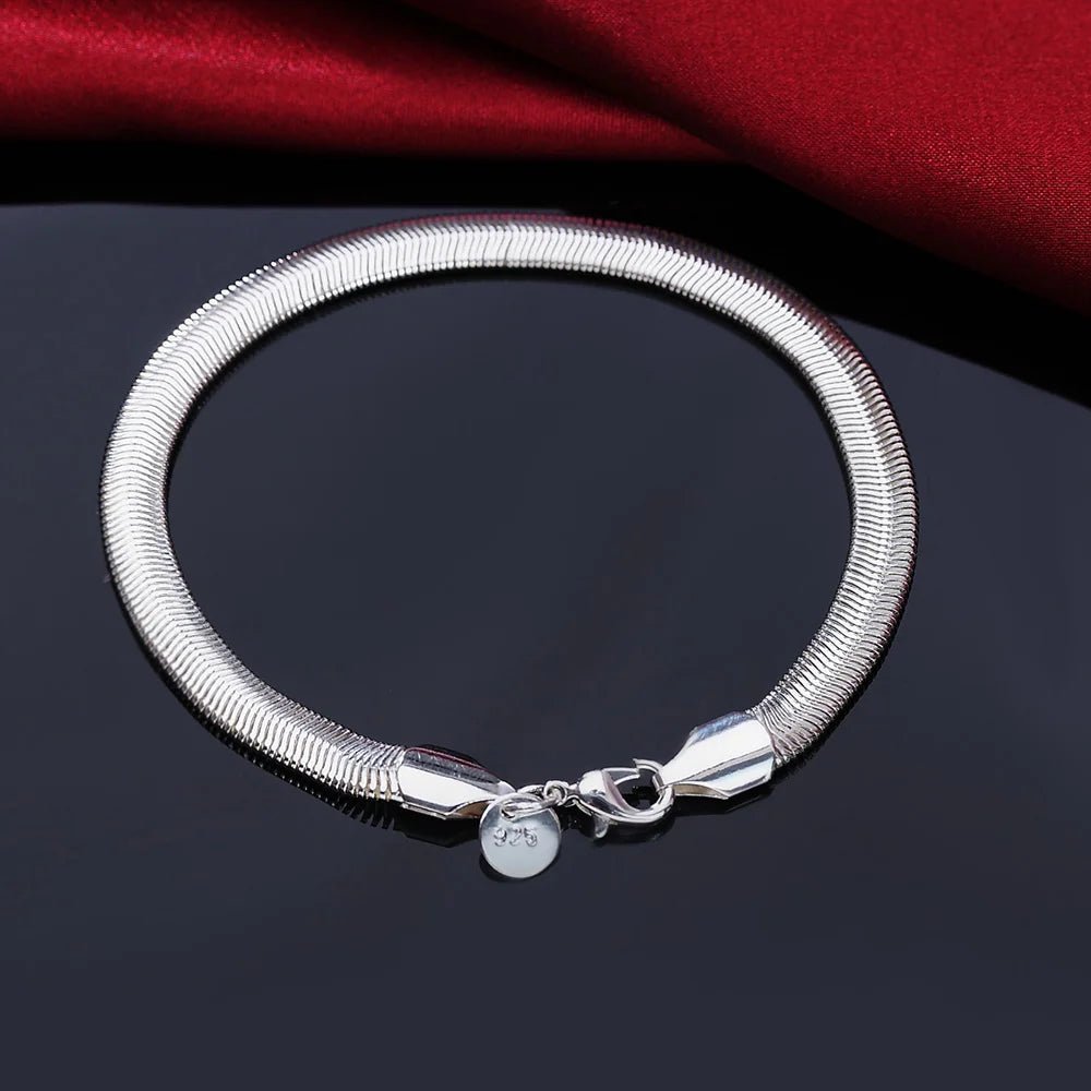925 Sterling Silver Exquisite Solid Chain Bracelet Fashion Charm Women Men Solid Wedding Cute Simple Models Jewelry - 𝐃𝐔𝐕𝐋𝐀𝐒𝐇𝐎𝐏