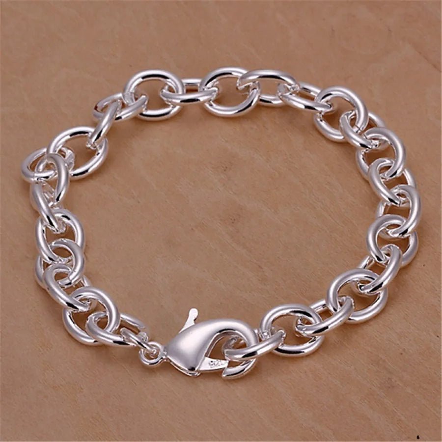 925 Sterling Silver Exquisite Solid Chain Bracelet Fashion Charm Women Men Solid Wedding Cute Simple Models Jewelry - 𝐃𝐔𝐕𝐋𝐀𝐒𝐇𝐎𝐏