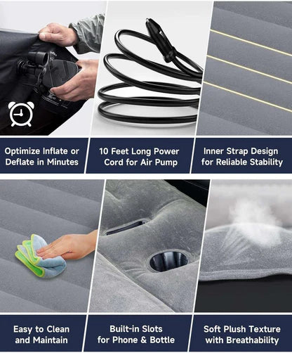 Saltea gonflabilă îngroșată Umbrauto Tesla Y pentru mașină, camping, SUV, gri 