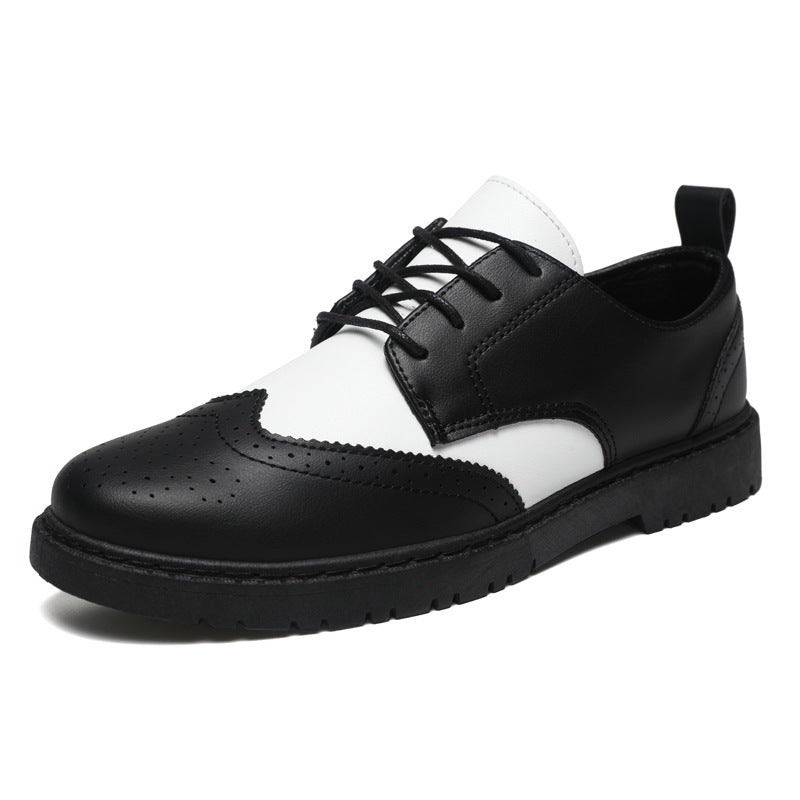 Pantofi de toamnă pentru bărbați, antiderapanți, de vârstă mijlocie, pentru tineri, negri, rezistenți la uzură, casual, în stil britanic